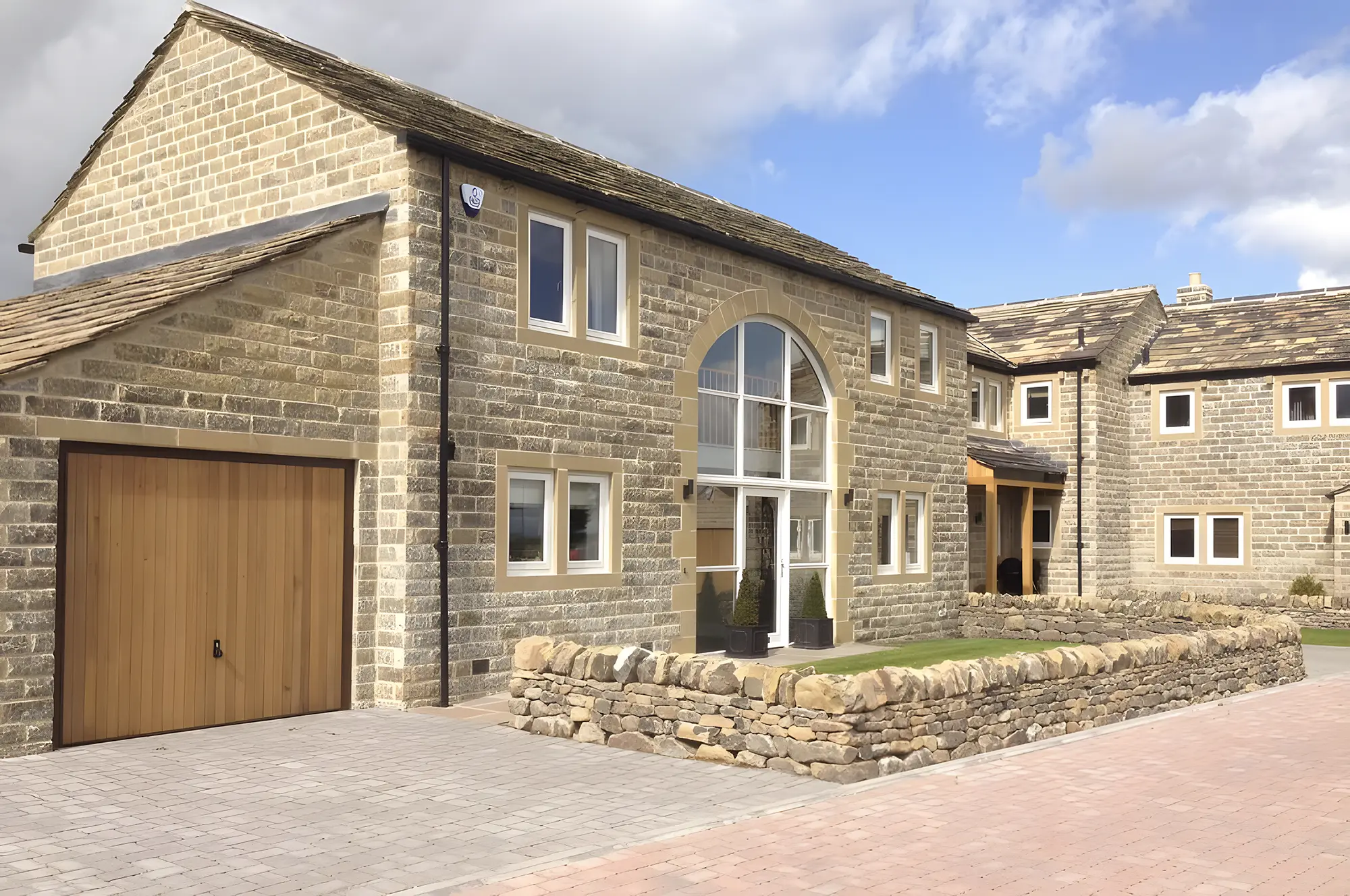 Black Tumbled Stone on a Large Detached House in West Yorkshire